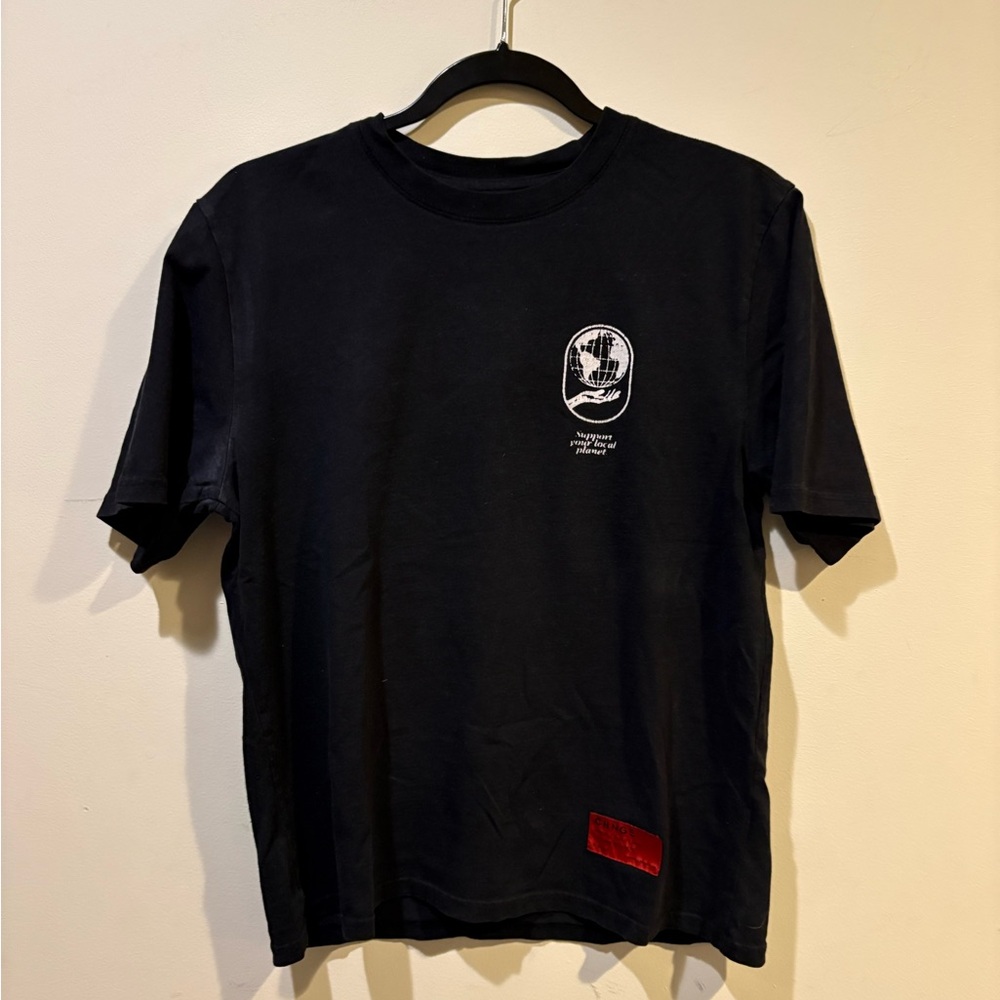 Black Support Your Local Planet Earth Day Graphic Short-Sleeve T-Shirt